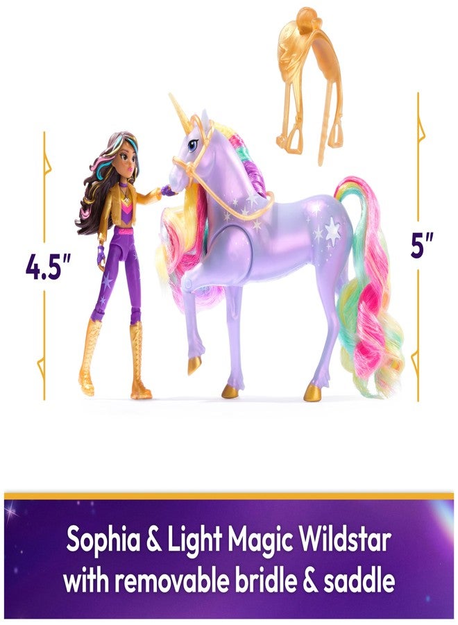 Unicorn Academy أكاديمية يونيكورن، صوفيا ونجمة الضوء السحرية مع تأثيرات إضاءة قوس قزح، دمى وألعاب يونيكورن للبنات، هدايا وحشوات جوارب للأطفال من عمر 4 سنوات فما فوق - Image 2